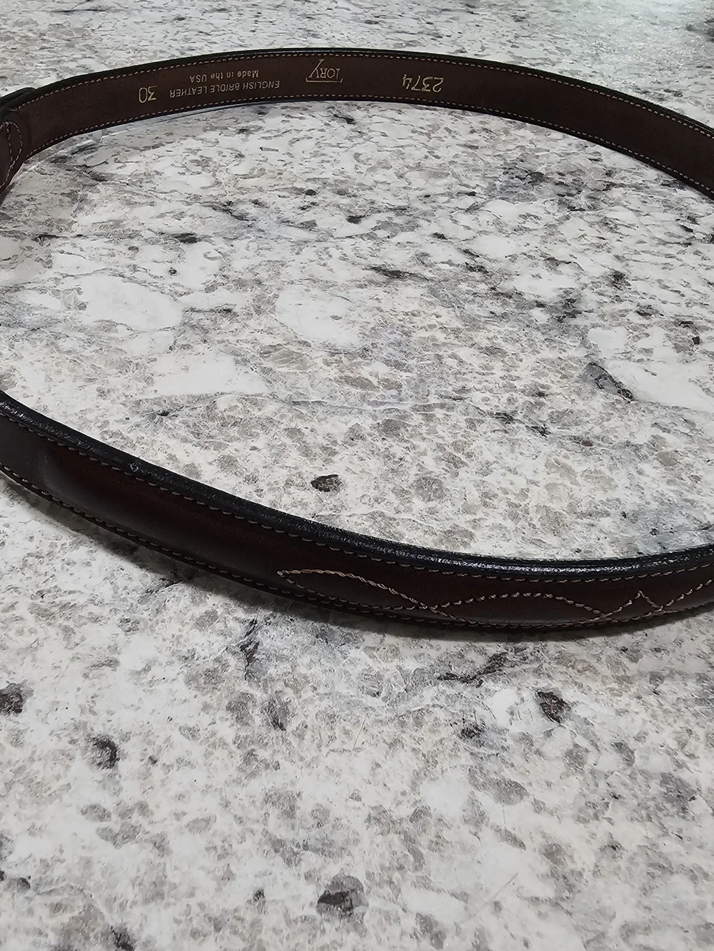Tory English Bridle Leather Belt Brown Size 30 Style 2374 USA Made